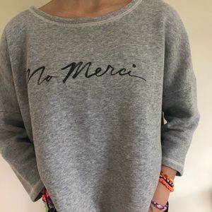 “No merci” oversized pullover